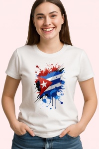 Tricou Cuba Steag Splash Art, Copii | Dama | Barbat - Img 4