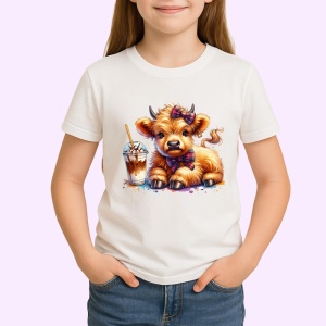 Tricou cute baby cow milkshake, vitel adorabil cu milkshake, Copii | Dama | Barbat - Img 3