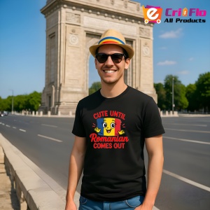 Tricou Cute unitil Romanian Comes Out Negru |Colectia Tricouri Romania - Img 9