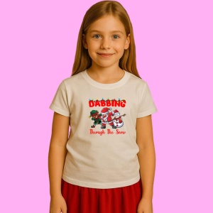 Tricou Dabbing Santa, din bumbac 100% Copii | Dama | Barbat - Img 2