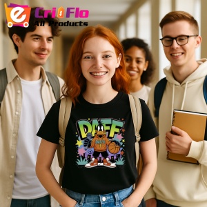 Tricou Daff hanorac portocaliu cu minge in mana Copii | Dama | Barbat, negru - Img 11
