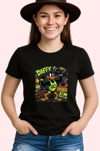 Tricou Daffy beast mode antrenament cu gantere si tricou galben Copii | Dama | Barbat, negru - Img 3