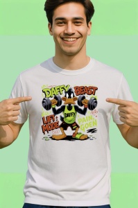 Tricou Daffy Duck – Beast Mode, antrenament și forță Copii | Dama | Barbat Barbat - Img 4