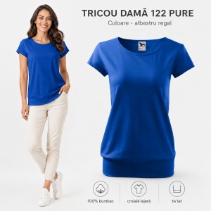 Tricou Damă 100% Bumbac cu Bandă Jos – Croială Lejeră, 22 Culori, XS-3XL - Img 29
