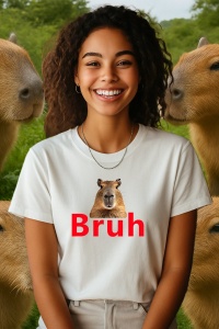 Tricou dama CapyBara - Bruhhh - Img 2