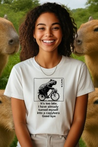Tricou dama CapyBara - E prea tarziu, deja sunt capybara