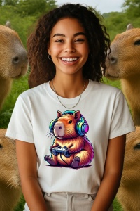 Tricou dama CapyBara - Gamer