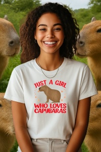 Tricou dama CapyBara - Just a girl who loves capybara - Img 2