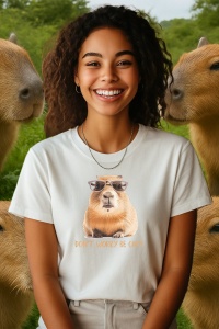 Tricou dama CapyBara - Nu iti fa griji