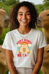 Tricou dama CapyBara - Nu iti face griji, fii capy - Img 2