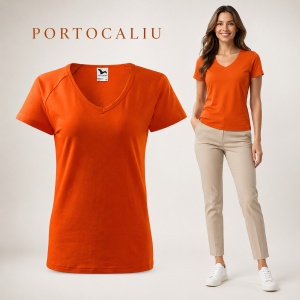 Tricou Damă cu Decolteu în V Malfini – Bumbac 95%, XS-3XL - Img 18