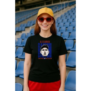 Tricou Dama cu fotbalistul Alessandro Bastoni-Inter Milano din bumbac 100% - Img 3