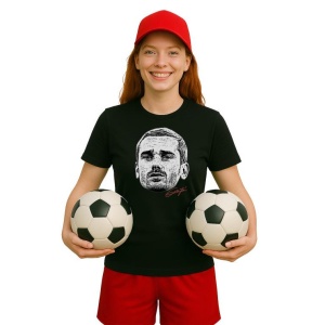 Tricou Dama cu fotbalistul Antoine Griezmann-Atletico Madrid din bumbac 100% - Img 3