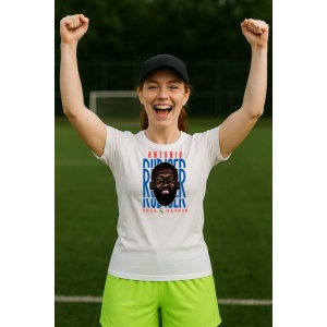 Tricou Dama cu fotbalistul Antonio Rdiger-Real Madrid din bumbac 100% - Img 7