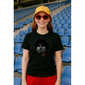 Tricou Dama cu fotbalistul Diego Armando Maradona-Napoli din bumbac 100% - Img 2