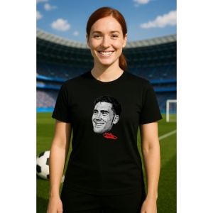Tricou Dama cu fotbalistul Dusan Vlahovic Juventus din bumbac 100%