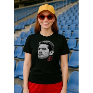 Tricou Dama cu fotbalistul Iker Casillas-Real Madrid legend din bumbac 100% - Img 2
