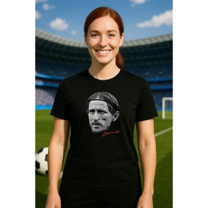 Tricou Dama cu fotbalistul Luka Modric Real Madrid din bumbac 100%