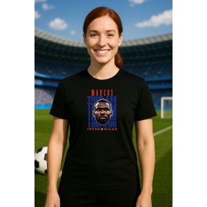 Tricou Dama cu fotbalistul Marcus Lilian Thuram-Ulien-Inter Milano din bumbac 100% - Img 5