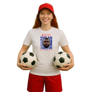 Tricou Dama cu fotbalistul Marcus Lilian Thuram-Ulien-Inter Milano din bumbac 100% - Img 11