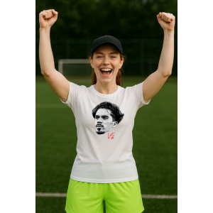 Tricou Dama cu fotbalistul Vitor Ferreira Vitinha Paris Saint-Germain PSG din bumbac 100% - Img 10