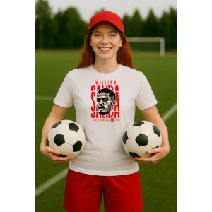 Tricou Dama cu fotbalistul William Alain Andr Gabriel Saliba-Arsenal FC din bumbac 100% - Img 3