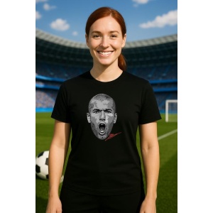 Tricou Dama cu fotbalistul Zinedine Zidane-Real Madrid din bumbac 100% - Img 8