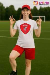 Tricou dama cu logo stema AC Perugia Italia , din bumbac 100% - Img 7