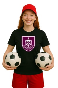 Tricou dama cu logo stema Burnley Anglia , din bumbac 100% - Img 2