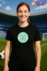 Tricou dama cu logo stema Celtic FC Scotia , din bumbac 100% - Img 6