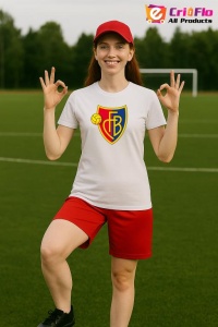 Tricou dama cu logo stema Fc Basel Elvetia , din bumbac 100% - Img 8