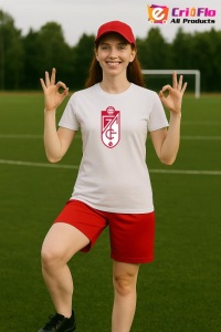 Tricou dama cu logo stema Granada CF Spania , din bumbac 100% - Img 7