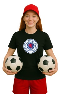 Tricou dama cu logo stema Rangers FC Scotia , din bumbac 100% - Img 2