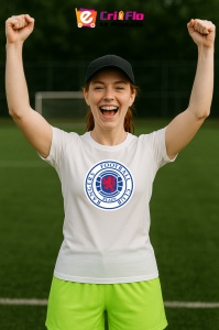 Tricou dama cu logo stema Rangers FC Scotia , din bumbac 100% - Img 9