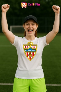 Tricou dama cu logo stema UD Almeria Spania , din bumbac 100% - Img 9