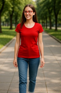 Tricou Dama decoltat, din bumbac 100% - Img 2