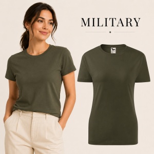 Tricou Damă din Bumbac 100%, Guler Rotund, Slim fit cambrat, XS-2XL, 23 Culori - Img 20