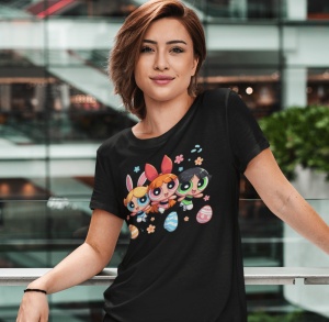 Tricou Dama Haios Personalizat - Easter Powerpuff - Cadou - Img 2