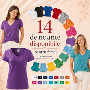 Tricou Damă Malfini Dream 128 cu Guler V – Slim Fit, 95% Bumbac, 14 Culori, XS-3XL - Img 6