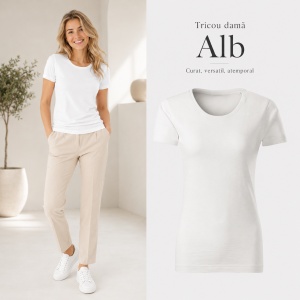 Tricou Damă Malfini Native GOTS 174 – 100% Bumbac Organic, Croială Cambrată, Guler Rotund, 15 Culori - Img 25