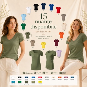Tricou Damă Malfini Origin GOTS 172 – 100% Bumbac Organic, Croială Cambrată, 15 Culori, XS–2XL - Img 9