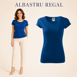 Tricou Damă Simplu cu Guler Rotund, Bumbac 100% – 30 Culori, XS–3XL - Img 14