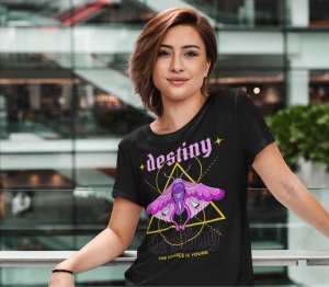Tricou dama Streetwear - Destiny - din bumbac, personalizat - Cadou - Img 2
