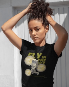 Tricou dama Streetwear - Fly in the Sky - din bumbac, personalizat - Cadou - Img 4
