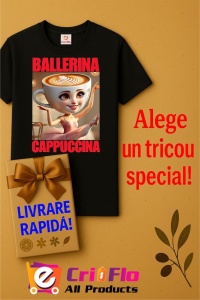 Tricou Dama Tralalero TraLaLa cu Ballerina Cappuccina Italian Brainrot Meme - Img 9