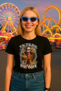 Tricou Dama Tralalero TraLaLa cu Brainrot Humor Gen Z - Img 3