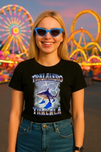 Tricou Dama Tralalero TraLaLa cu Tralalero Tralala Bootleg Brainrot Italian Brainrot Meme