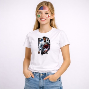Tricou David Beckham England World Cup Fifa 2026, din bumbac 100%, tricou alb, Copii | Dama | Barbat - Img 3