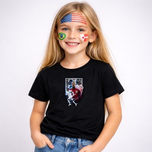 Tricou David Beckham World Cup Fifa 2026, din bumbac 100%, tricou negru, Copii | Dama | Barbat - Img 2