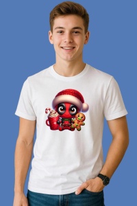 Tricou Deadpool Christmas Cute, din bumbac 100%, tricou alb, Copii | Dama | Barbat - Img 2